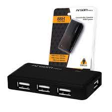 Soporte para Auriculares y USB Hub 4 puertos color Negro [A0001878